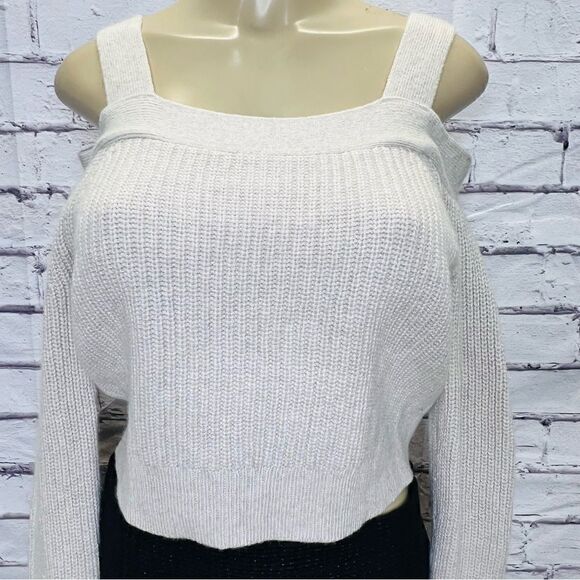 All Saints Dasha Crop Jumper Cold shoulder sweater size Small - Picture 6 of 10